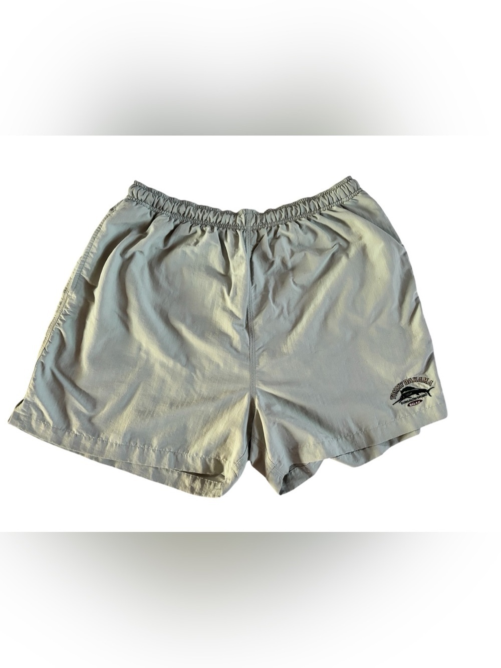 Tommy Bahama Bungalow Brand Relax Swim Trunks Sz XL Khaki Gray Mesh Lined
